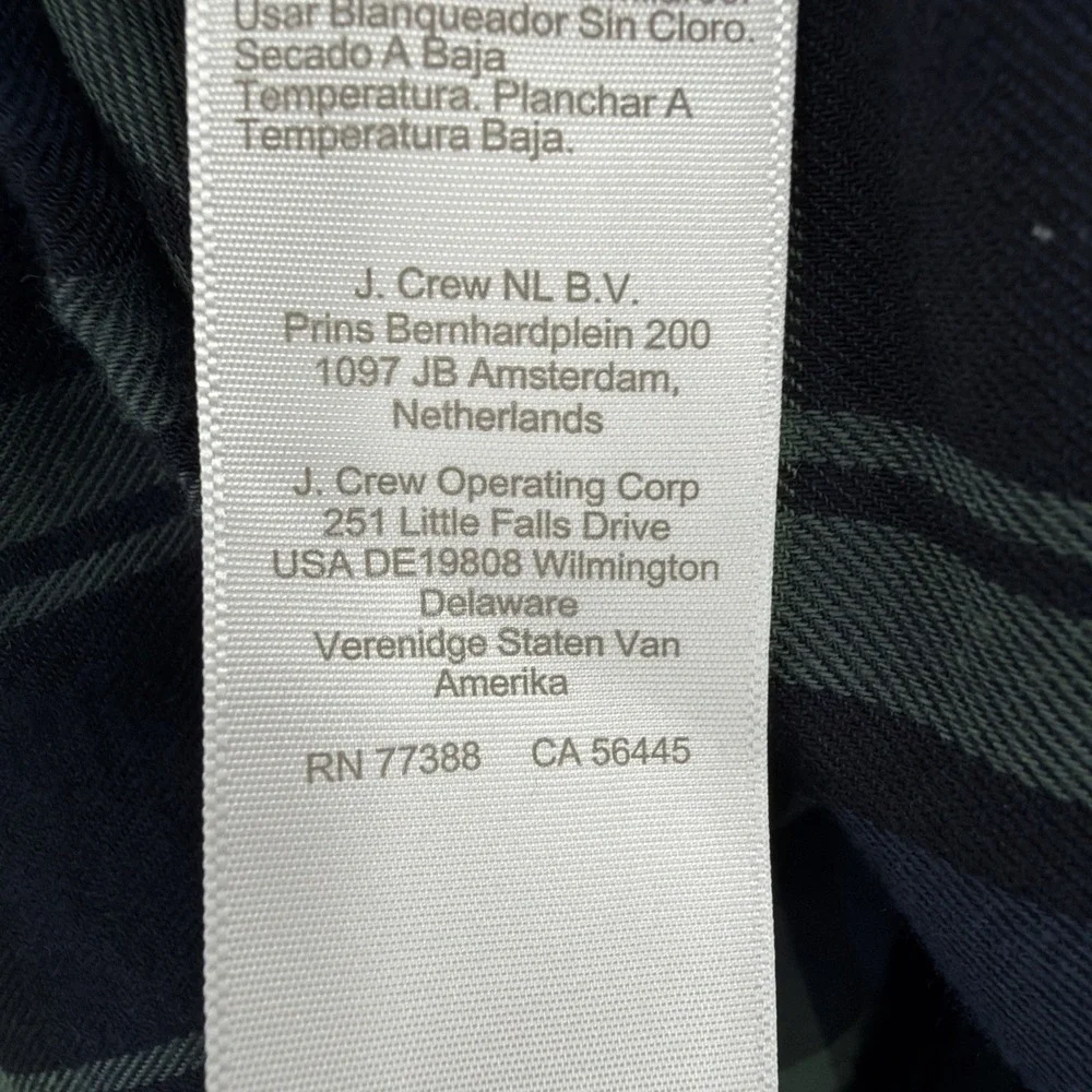 J.Crew $118 Flannel Sz XL Tartan Black watch Plaid Navy Green pajama Set NWT